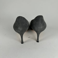 Manolo Blahnik Grey Suede Pump Heels Size 38