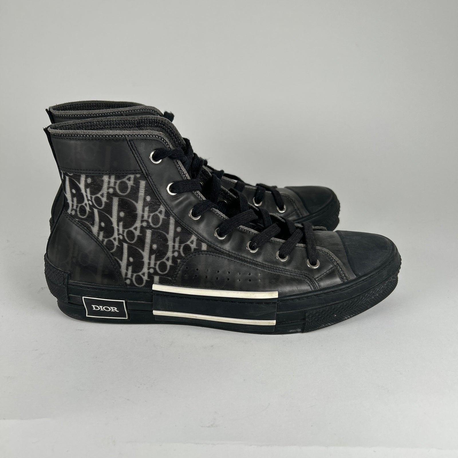 Dior B23 Black Oblique High Tops Size 43.5