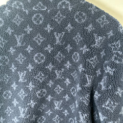 Louis Vuitton Navy Monogram Fleece Zip Up Jacket Size S