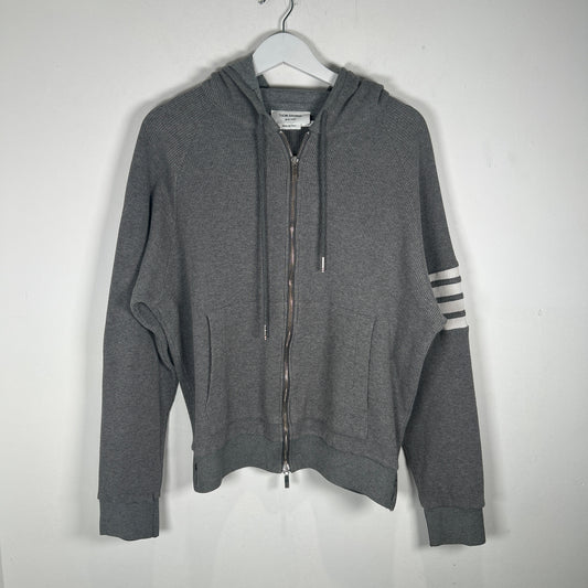 Thom Browne Grey 4 Bar Thermal Hoodie Size 3