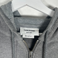 Thom Browne Grey 4 Bar Thermal Hoodie Size 3