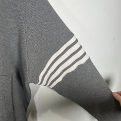 Thom Browne Grey 4 Bar Thermal Hoodie Size 3