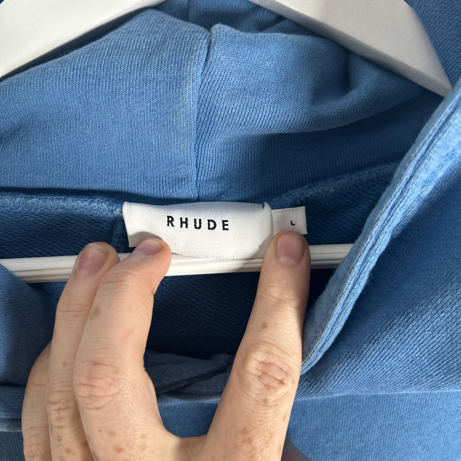 Rhude St Barth Blue Hoodie Size L