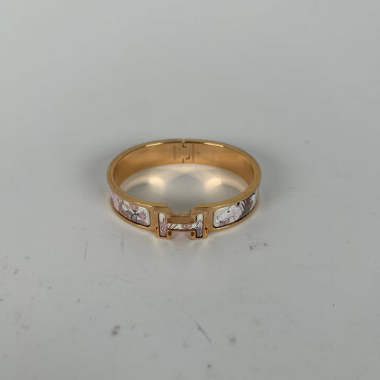 Hermes Clic 'H' Motif Candy Libris Enemal Bracelet