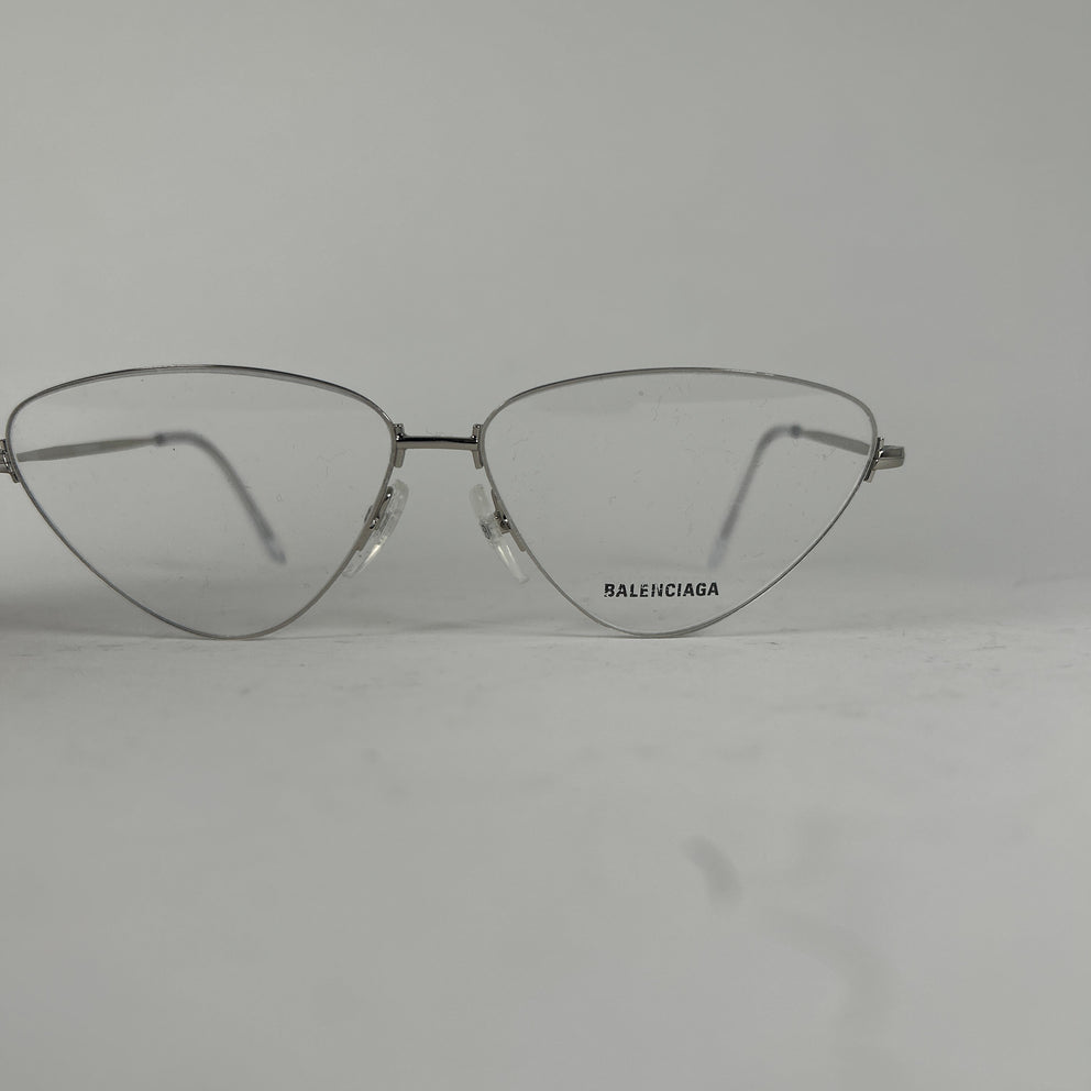 Balenciaga Shiny Silver Opticals Glasses