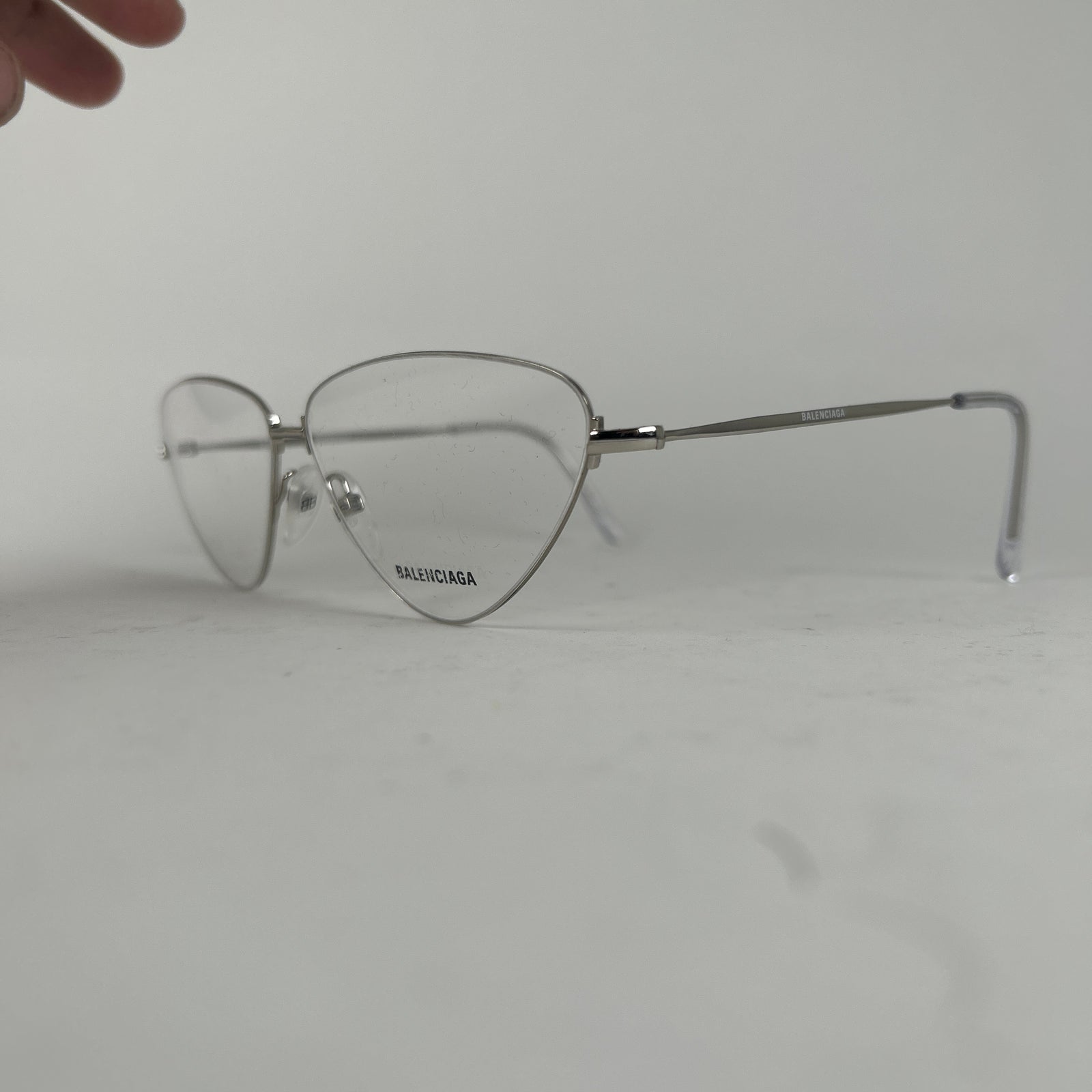 Balenciaga Shiny Silver Opticals Glasses