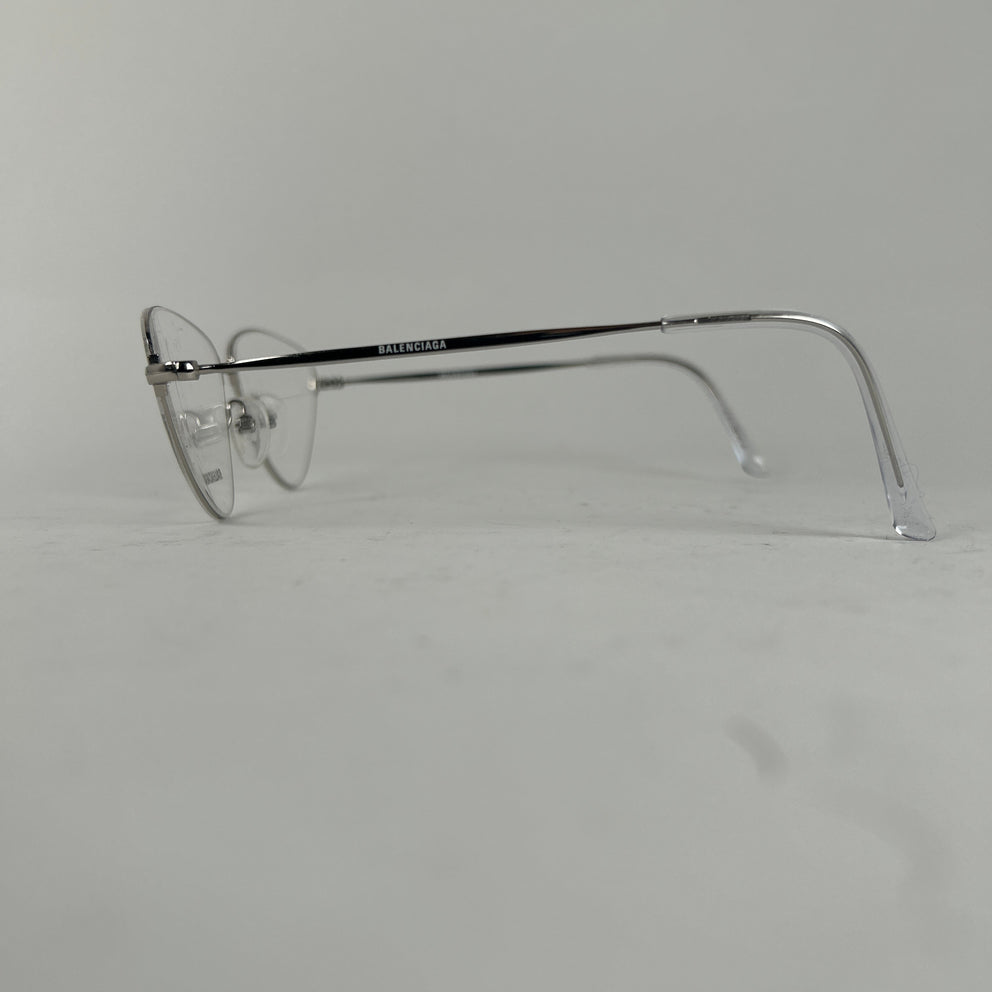 Balenciaga Shiny Silver Opticals Glasses