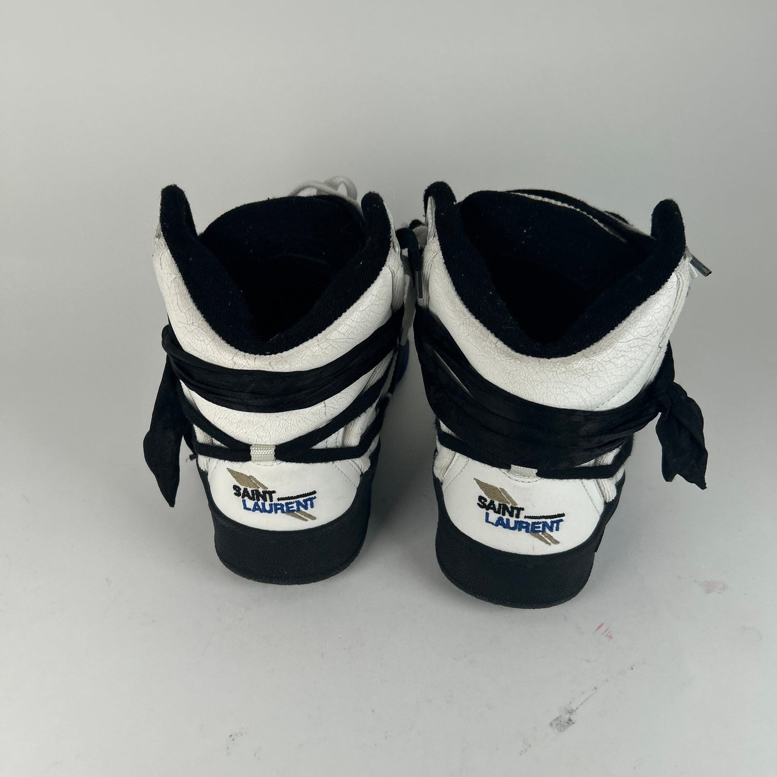 Saint Laurent Cure High 'White Black Blue' High Tops Size 41.5