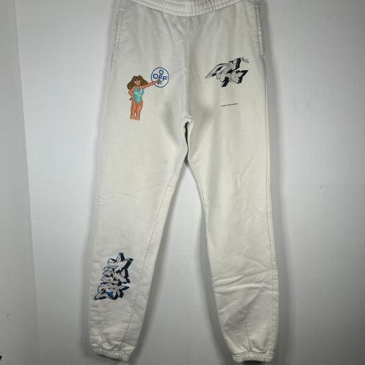 Off-White Graphic White Sweatpants Size L