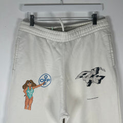 Off-White Graphic White Sweatpants Size L