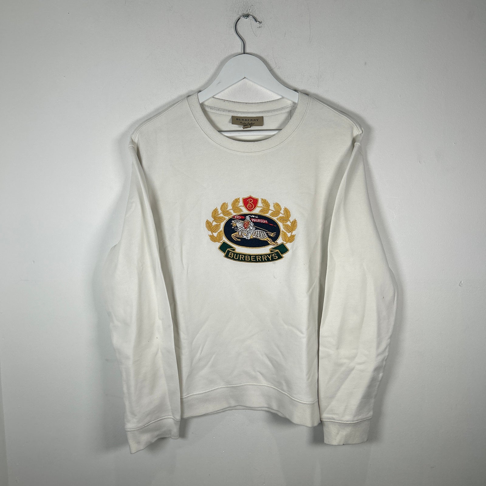 Burberry Embroidery Crest White Crewneck M