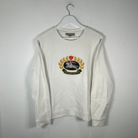 Burberry Embroidery Crest White Crewneck M