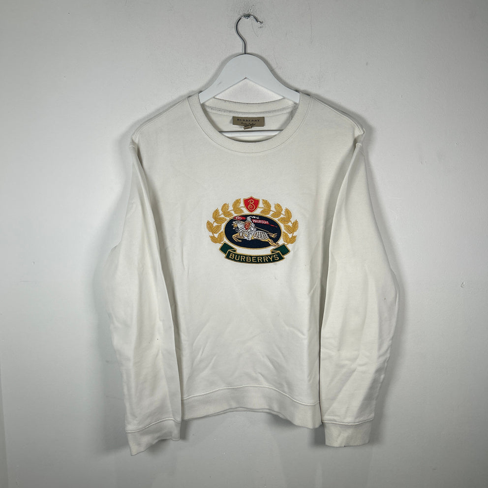 Burberry Embroidery Crest White Crewneck M