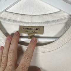 Burberry Embroidery Crest White Crewneck M