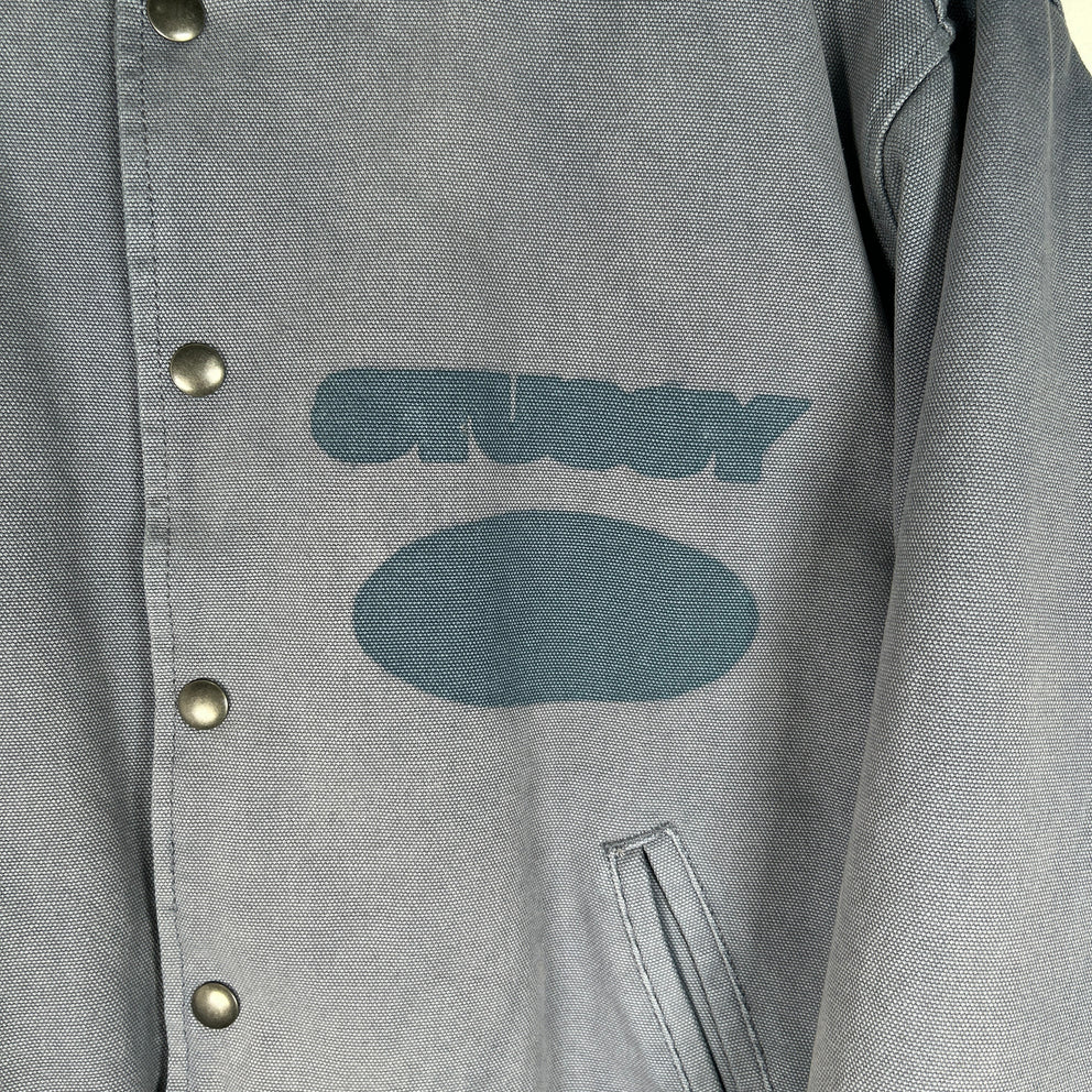 Stussy Ghost Logo Blue Bomber Jacket Size M