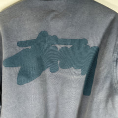 Stussy Ghost Logo Blue Bomber Jacket Size M