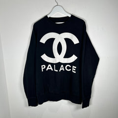 Palace 'Chanel' Logo Black Crewneck Size L