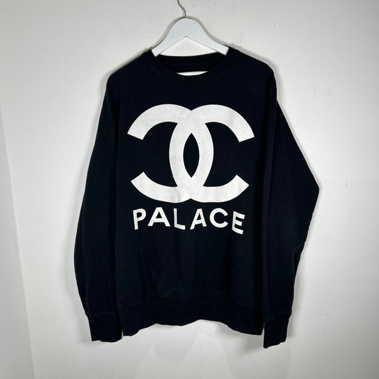 Palace 'Chanel' Logo Black Crewneck Size L