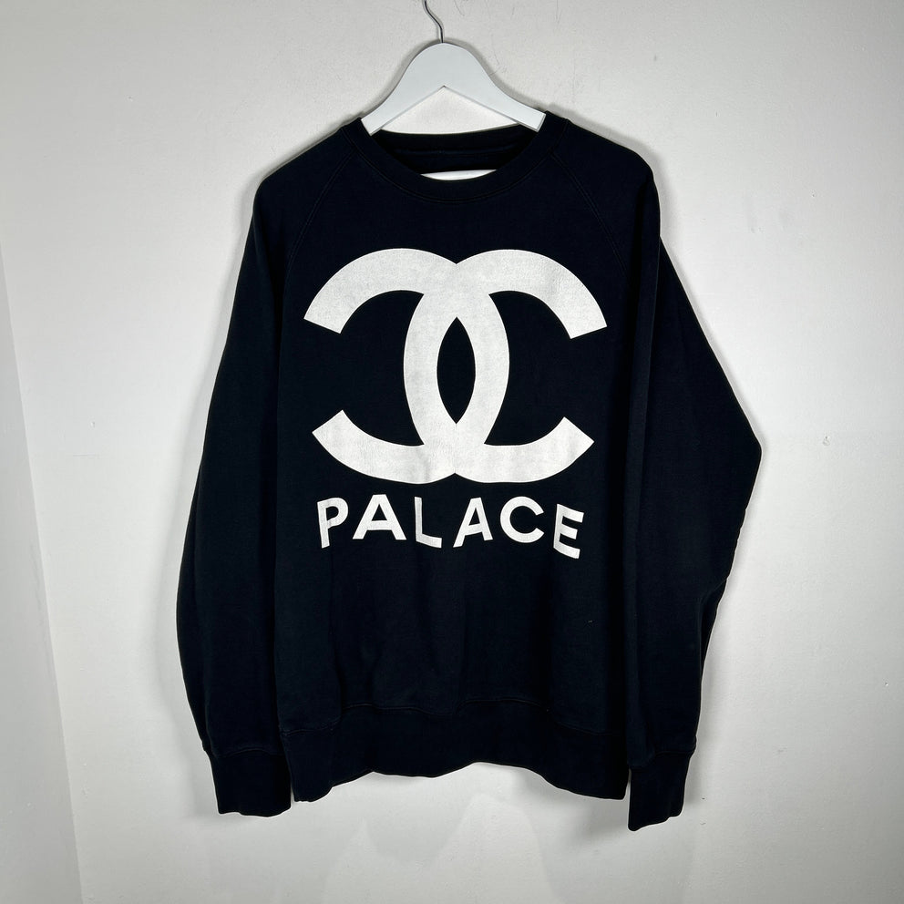 Palace 'Chanel' Logo Black Crewneck Size L