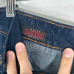 Evisu Leather Motif Jeans Size 34