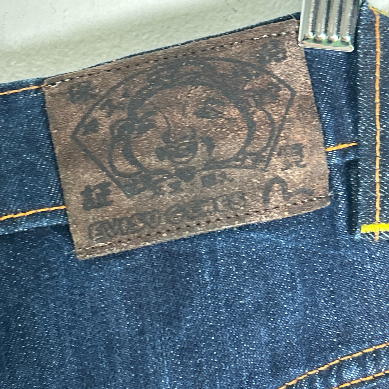 Evisu Leather Motif Jeans Size 34