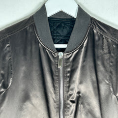 Dior Brown Satin Bomber Jacket Size 46