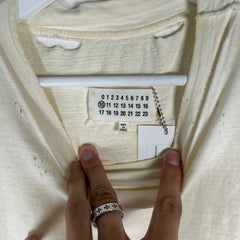 Maison Margiela Major Graphic Distressed White T-Shirt Size XL