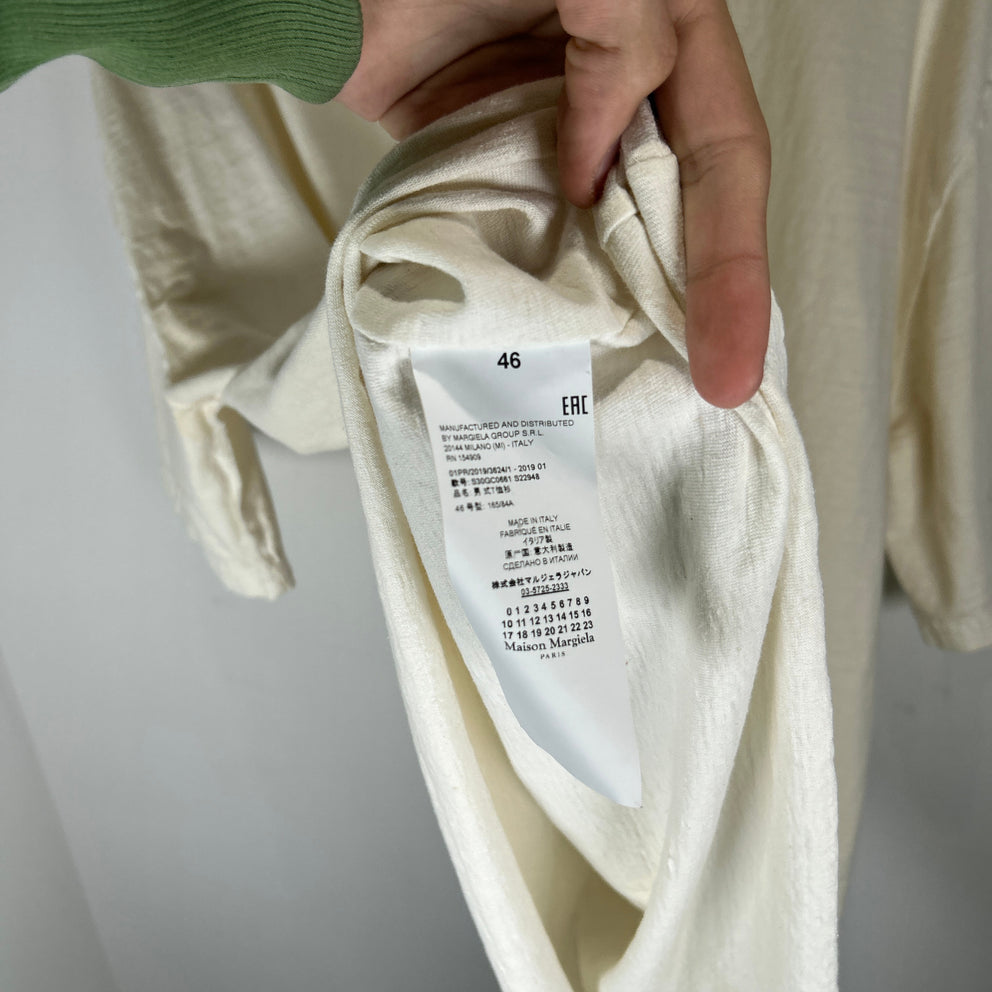 Maison Margiela Major Graphic Distressed White T-Shirt Size XL