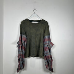 Acne Studios Green Paneled Long-Sleeve T-Shirt Size XL
