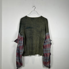 Acne Studios Green Paneled Long-Sleeve T-Shirt Size XL