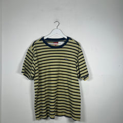 Supreme Blue/Yellow Striped Logo Towel T-Shirt Size