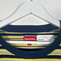 Supreme Blue/Yellow Striped Logo Towel T-Shirt Size