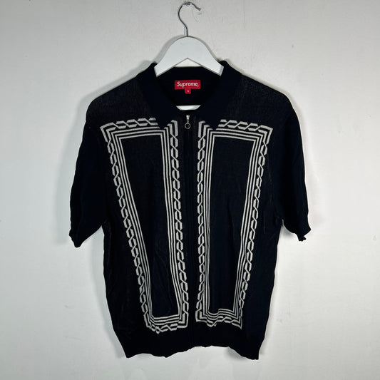 Supreme SS17 Weave Knit Zip Polo Size S