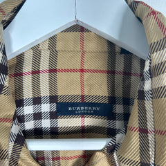 Burberry Beige Check Button-Up Shirt Size L