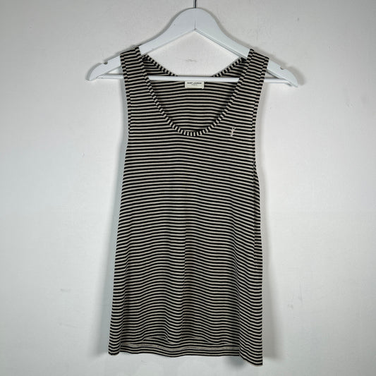 Saint Laurent Pinstripe Logo Tank Top Size L