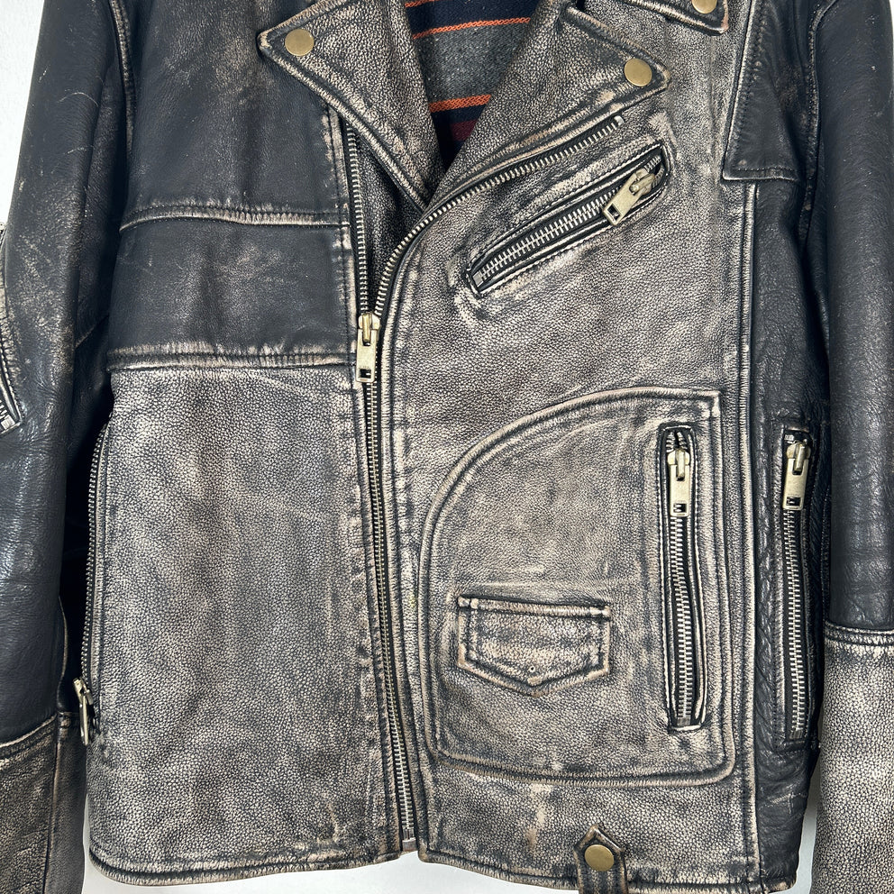 Diesel Blanket Lined Vintage Leather Jacket Size XL