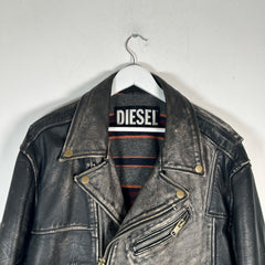 Diesel Blanket Lined Vintage Leather Jacket Size XL