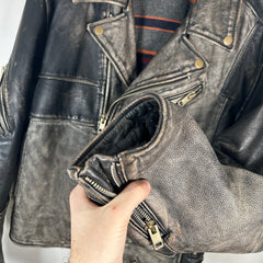 Diesel Blanket Lined Vintage Leather Jacket Size XL
