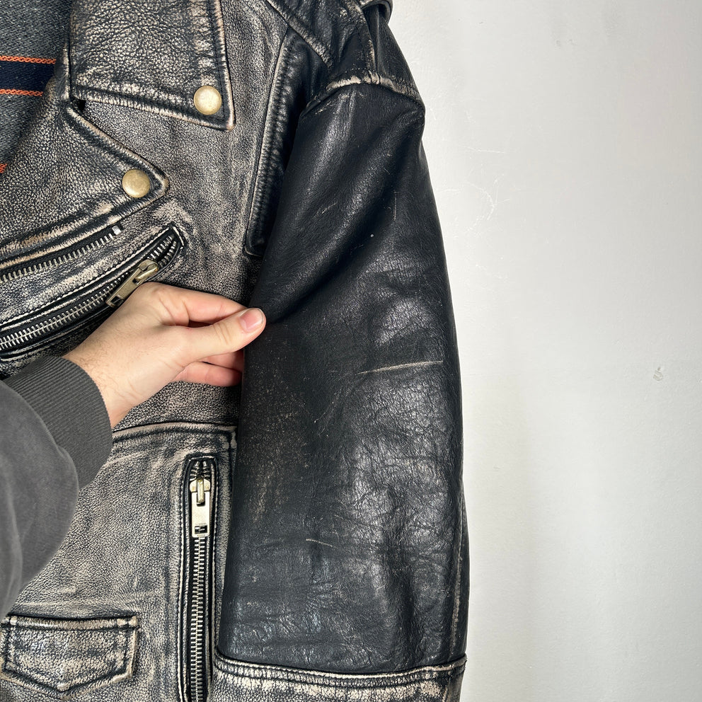Diesel Blanket Lined Vintage Leather Jacket Size XL