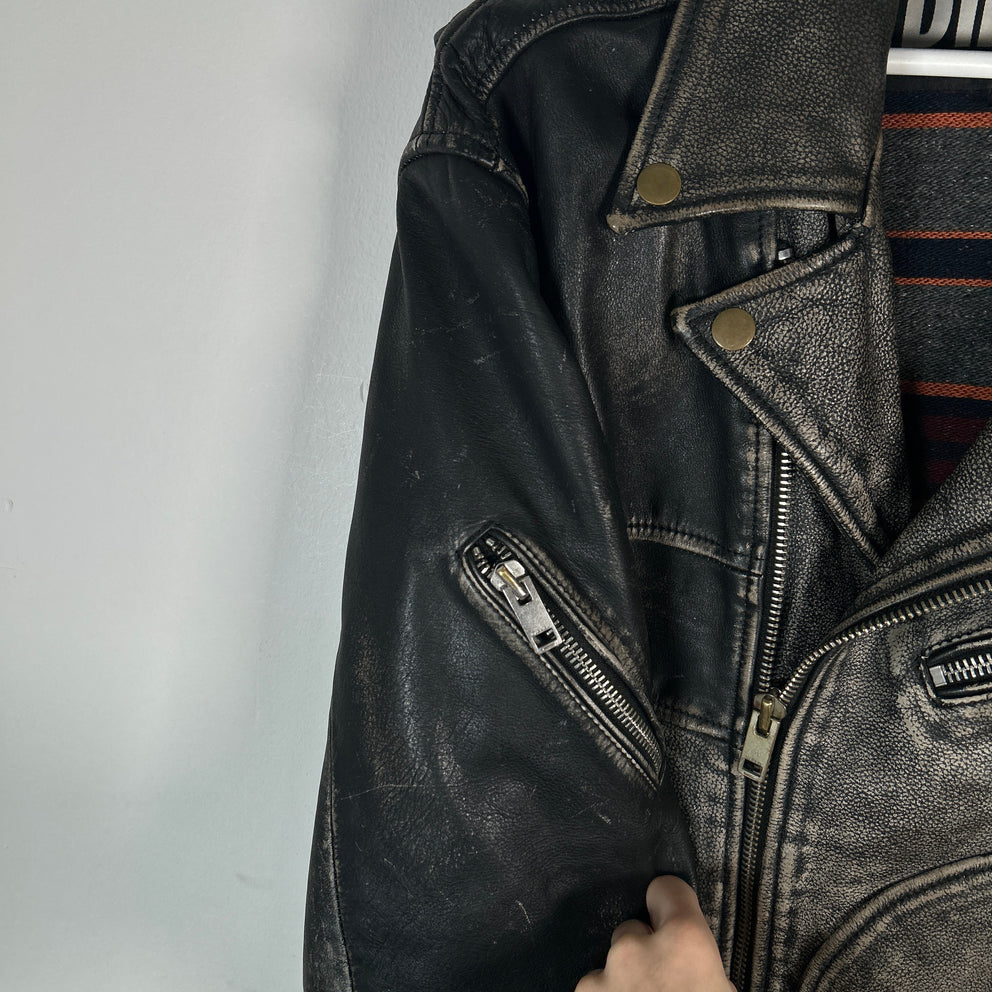 Diesel Blanket Lined Vintage Leather Jacket Size XL