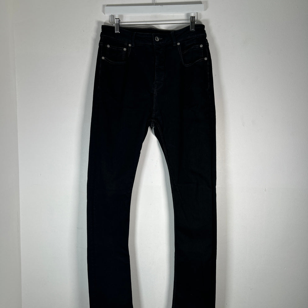 Rick Owens Detroit Cut Black Jeans Size 31