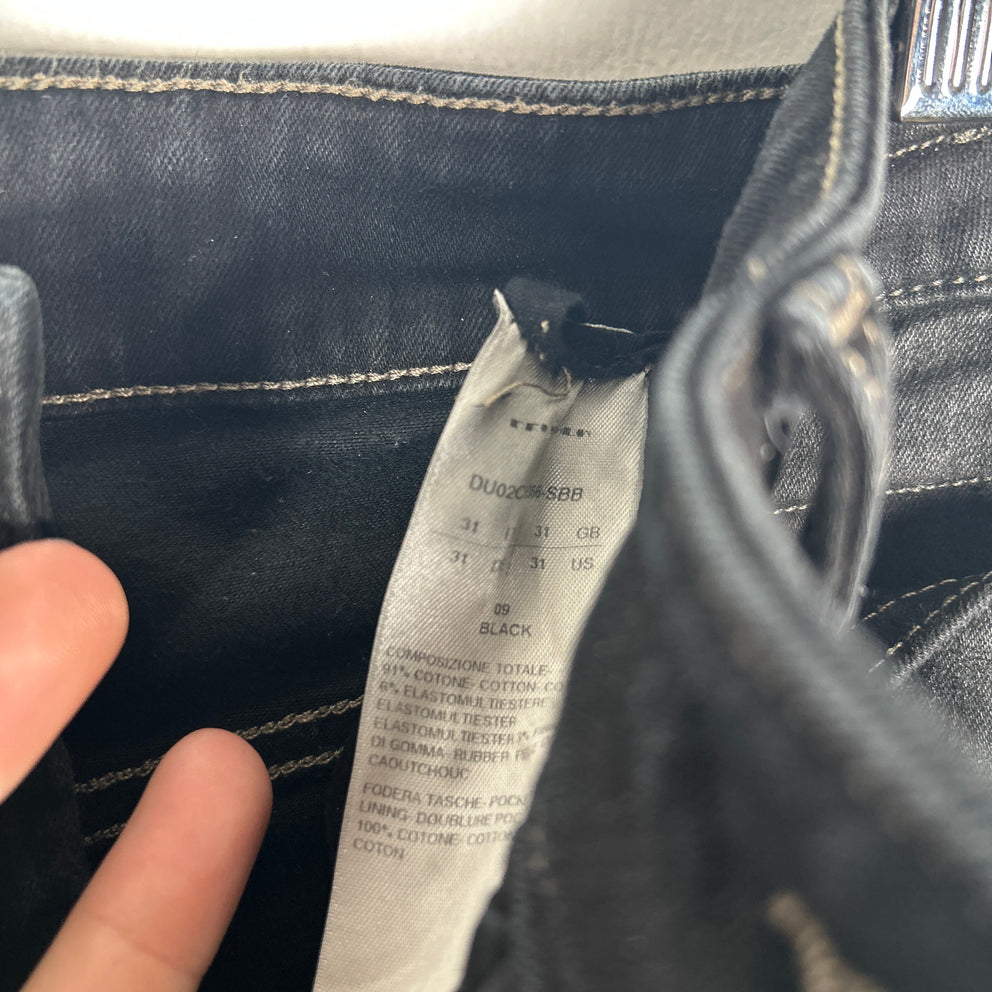 Rick Owens Detroit Cut Black Jeans Size 31