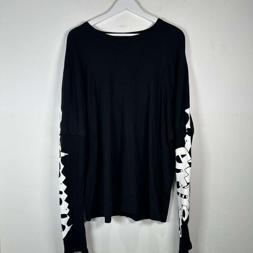 Endless Logo Layered Thermal Black T-Shirt Size L