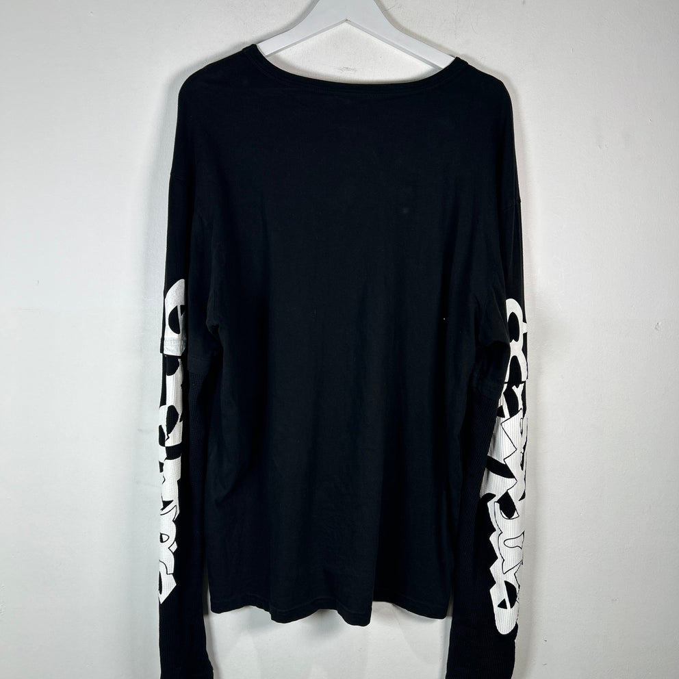 Endless Logo Layered Thermal Black T-Shirt Size L