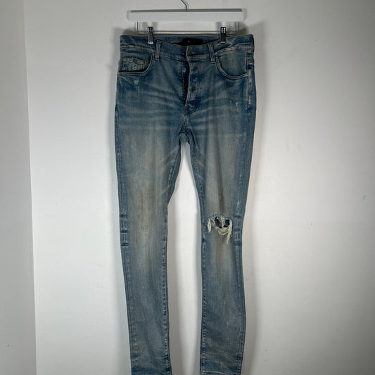 Amiri Distressed Blue Wash Jeans Size 33