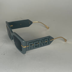 Fendi Gray Squared Logo Sunglasses