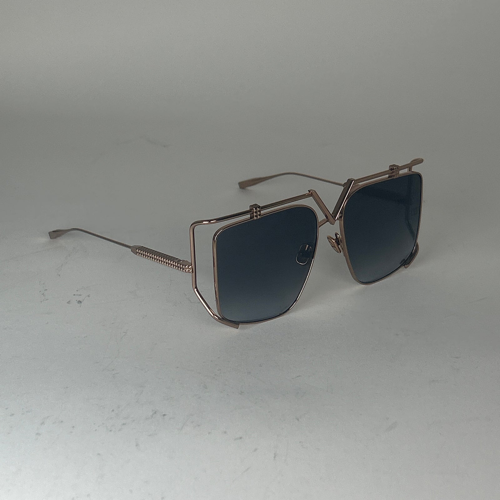 Valentino Rose Gold Wireframed 'V' Sunglasses