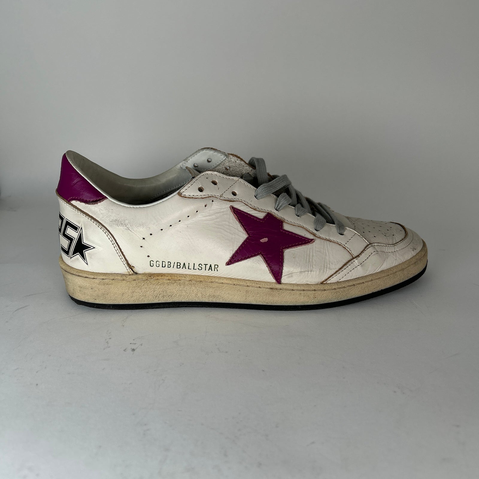 Golden Goose Purple/Cream Ball Star Low-Top Size 10