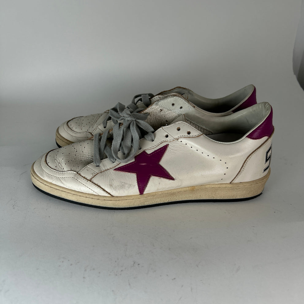 Golden Goose Purple/Cream Ball Star Low-Top Size 10