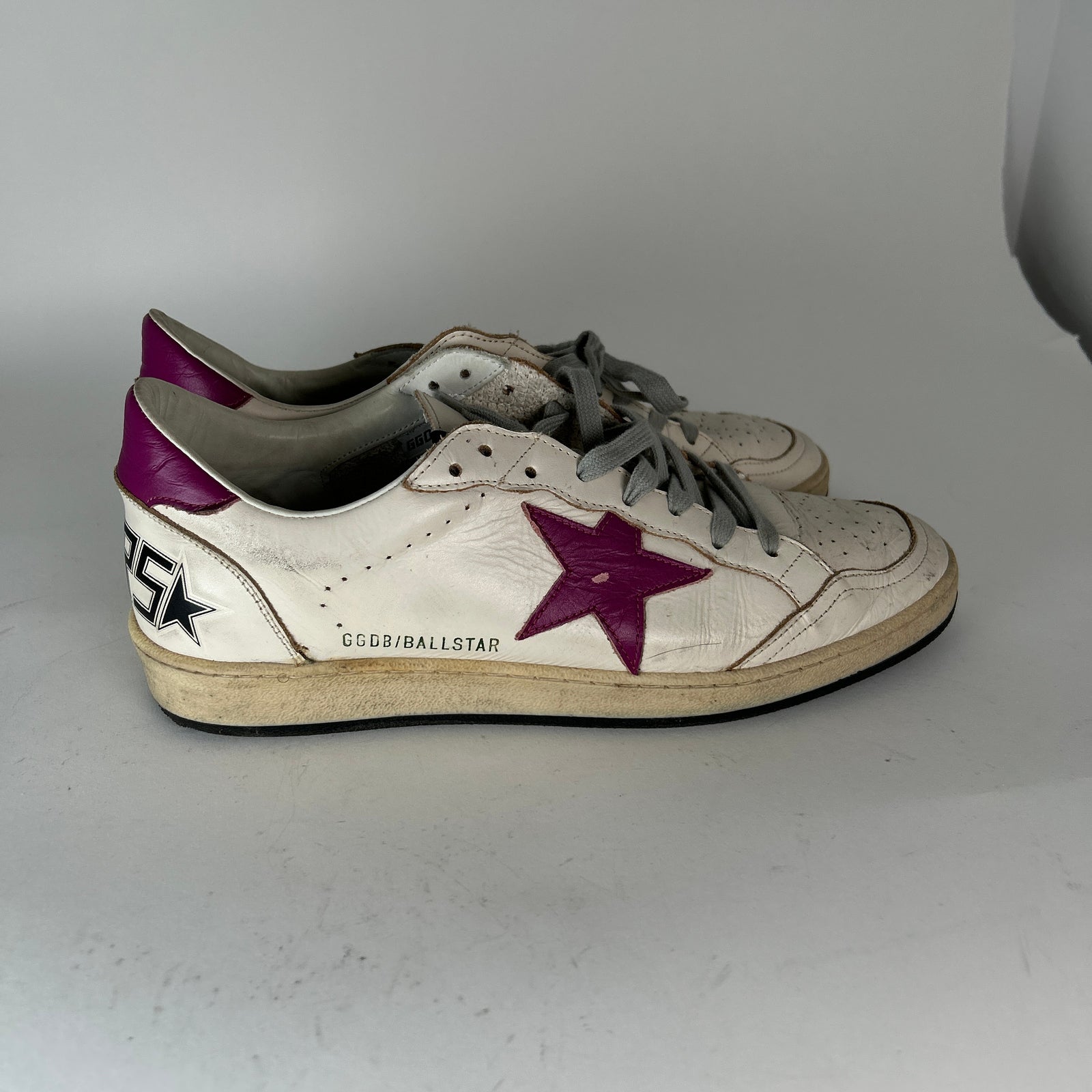 Golden Goose Purple/Cream Ball Star Low-Top Size 10